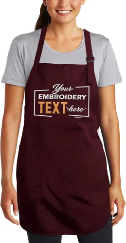 Miniatura 12 de TEEAMORE Delantales bordados personalizados para mujeres y hombres, añade tu texto de chef para parrilla de cocina, delantal personalizado