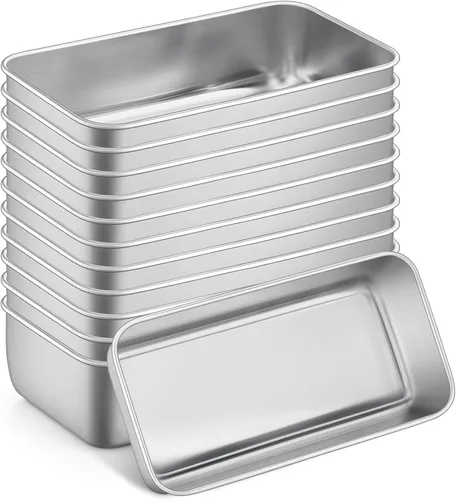 Miniatura 19 de P&P CHEF Juego de moldes para pan, moldes para pan de 9 x 5 pulgadas, moldes de acero inoxidable para pan y pastel de lasaña, saludable y no tóxico