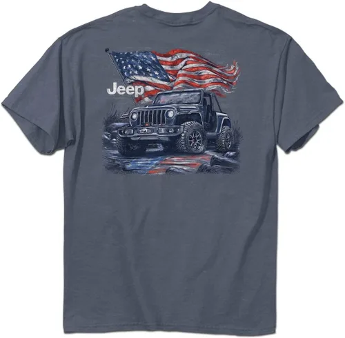 Miniatura 5 de Jeep - Camiseta Libertad, Azul Magneto, Diseño de la Bandera Americana 100% algodón hilado en anillo