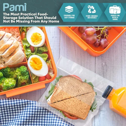 Miniatura 5 de PAMI Bolsas de sándwich plegables [200 piezas], bolsas de plástico desechables sin cremallera, bolsas plegables fáciles de abrir para almuerzo