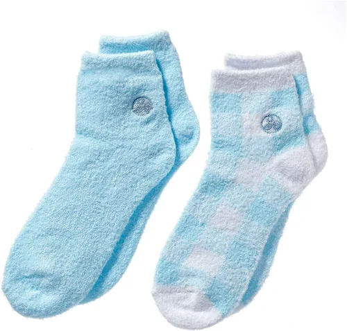 Miniatura 5 de Earth Therapeutics Calcetines de aloe, 2 pares por paquete (1 par multicolor, un par aguamarina) Earth Therapeutics