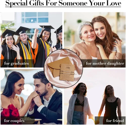 Miniatura 7 de Pulseras de plata de ley con código morse, regalos para mujeres, 2 piezas de promesa de meñique a juego, pulseras de amistad, divertidas e