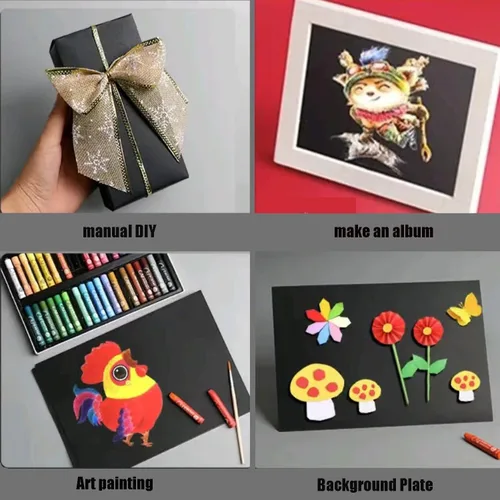 Miniatura 6 de Paquete de 50 unidades de cartulina negra de 4 x 6 pulgadas, papel de 92 lb en blanco, grueso y pesado, para hacer tarjetas de índice, tarjetas