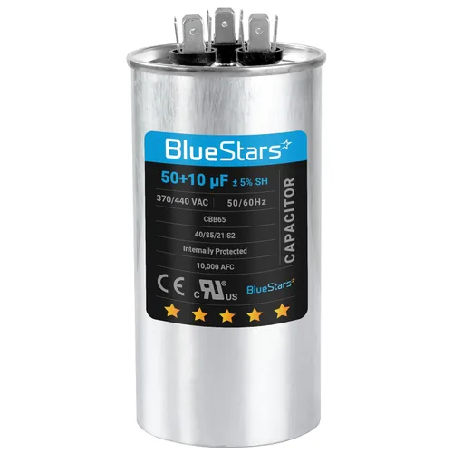 Miniatura 40 de [Listado UL] BlueStars 10 uF ± 5% MFD 370/440V CBB65 CBB65A Pieza de Repuesto de Capacitor de Arranque y Funcionamiento Ovalado - Capacitores