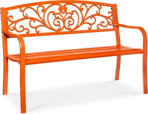 Miniatura 8 de Mejor Elección Productos 50 in patio parque banco de jardín patio marco de acero inoxidable muebles al aire porche silla, L, Negro