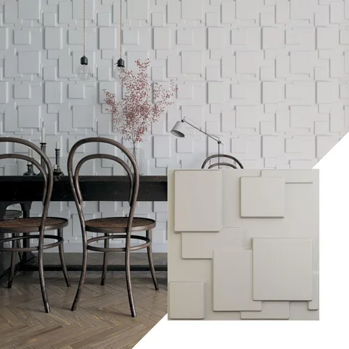 Miniatura 10 de Ekena Millwork WP20X20GOWH 19 5/8 pulgadas de ancho x 19 5/8 pulgadas de alto Gomez EnduraWall Decorativo 3D Panel de pared cubre 2.67 pies
