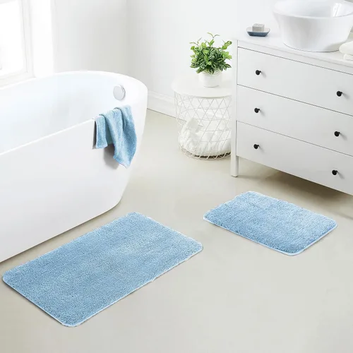 Miniatura 100 de YHF - Alfombras de baño de 20 x 32 pulgadas, extra gruesas y suaves, de microfibra peluda, lavables a máquina, alfombras de baño absorbentes, tapete