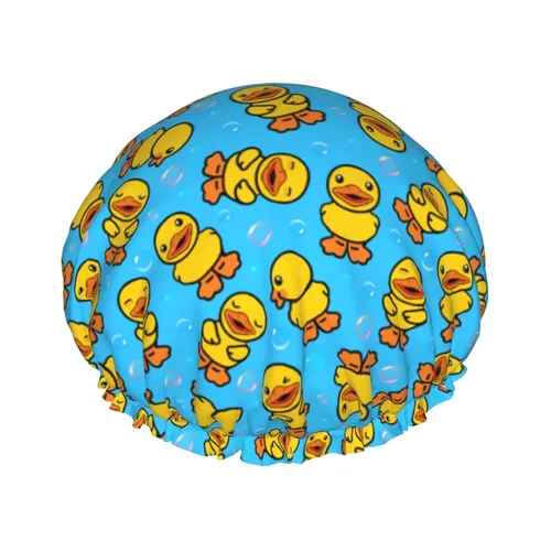 Miniatura 10 de Gorro de ducha de granja de animales abstractos de piel de vaca en blanco y negro para mujer, doble capa impermeable ajustable, gorra de baño