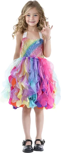 Miniatura 8 de Vestido tutú para niñas, vestido de tul con lentejuelas, vestido de princesa para niñas pequeñas, disfraz de fiesta de cumpleaños brillante