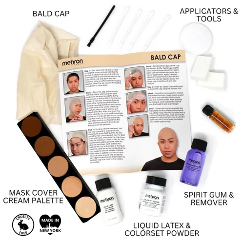 Miniatura 3 de Mehron - Kit de maquillaje premium de personaje (gorra calva)