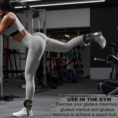 Miniatura 5 de LAVVON Correas de tobillo para máquinas de cable Kickbacks – Accesorios de cable de tobillo ajustables y cómodos para gimnasio, correa de tobillo
