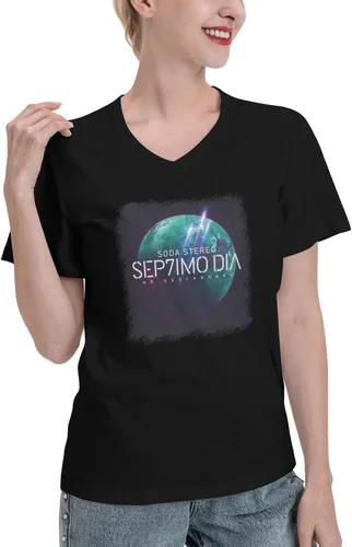 Miniatura 2 de Soda Stereo Sep7imo Dia Female T Shirt Loose Casual Short Sleeve V-Neck Tee