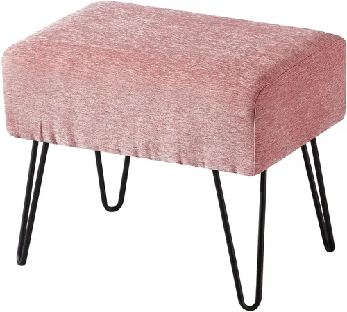 Miniatura 15 de Home Soft Things Otomana de felpilla jacquard, 19 x 13 x 17 pulgadas de alto, color marrón claro Arusha, banco otomano mullido para sala de estar
