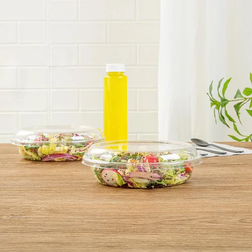 Miniatura 4 de Restaurantware Thermo Tek - Platos para servir de 7.5 x 2.4 pulgadas con tapas, 100 bandejas desechables para verduras, redondas para fiestas