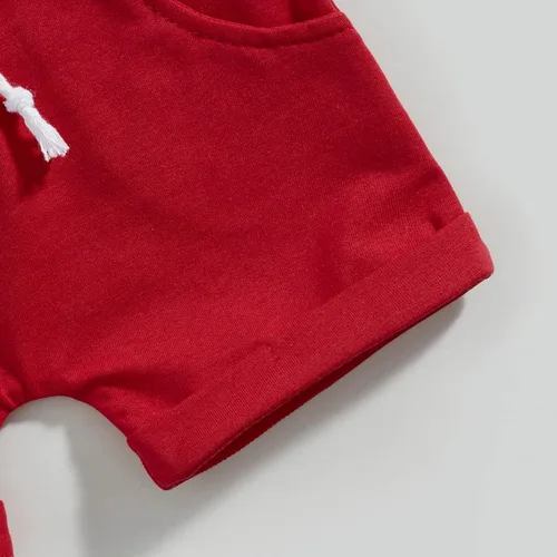 Miniatura 7 de Ynibbim Conjunto de ropa de verano para niños pequeños del 4 de julio, camiseta con estampado de letras y pantalones cortos de algodón