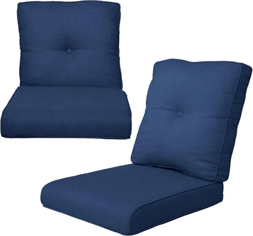 Miniatura 20 de Rilyson Cojines de patio para muebles de exterior, 22 x 24 pulgadas, respaldo alto y asiento profundo, cojín de exterior para sillas de patio, sofá