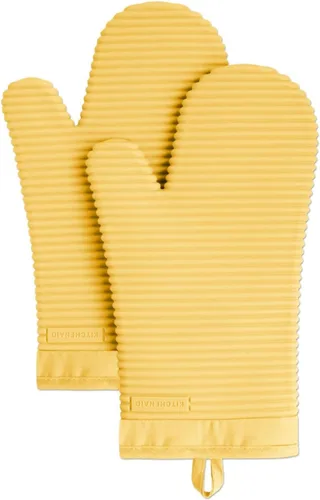 Miniatura 23 de KITCHENAID Juego de 2 guantes de horno de silicona suave acanalados, 7.5 x 13 pulgadas, color pistacho