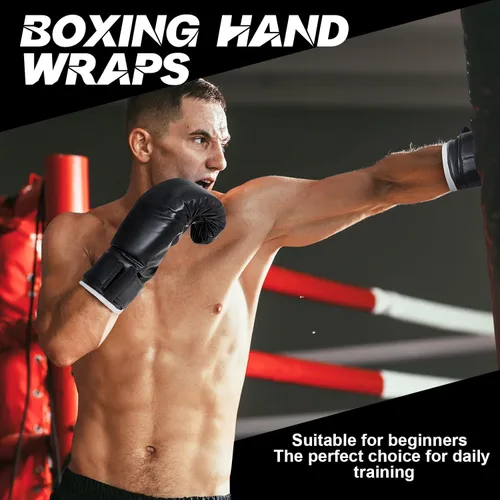 Miniatura 5 de Kanayu Juego de 14 piezas de guantes de boxeo de 16 onzas, casco para la cabeza, envolturas de mano, protectores bucales, equipo de Navidad