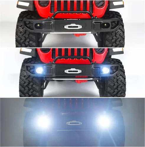 Miniatura 8 de MORLORDY Parachoques delantero RC con luces LED para 1/10 RC Truck Crawler Car SCX10 III AXI030007 JLU Accesorios Actualizaciones