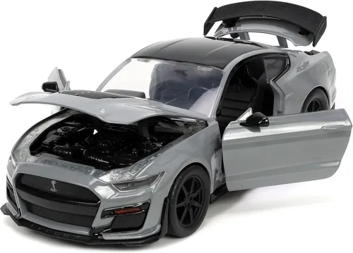 Miniatura 8 de Jada Toys Bigtime Muscle 1:24 2020 Ford Mustang Shelby GT500 - Coche fundido a presión negro dorado, juguetes para niños y adultos