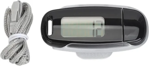 Miniatura 5 de Contador de pasos Pantalla LCD grande recargable por USB preciso portátil ligero podómetro con cordón para mujeres, hombres y niños (negro)