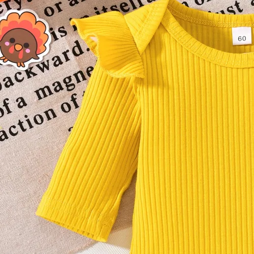 Miniatura 137 de Aalizzwell Conjunto de mameluco acanalado para bebé recién nacido prematuro para otoño e invierno