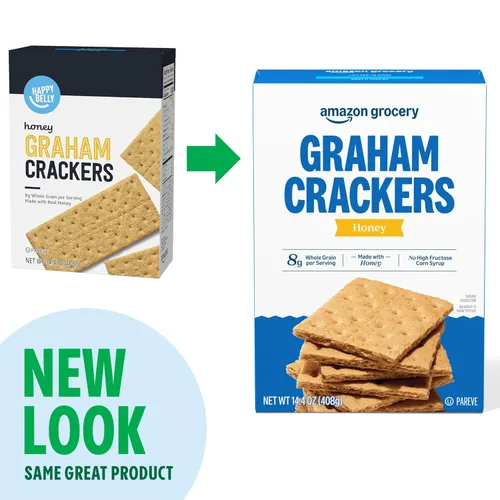 Miniatura 4 de Amazon Grocery, Galletas Graham de Miel, 14.4 onzas (anteriormente Happy Belly, el empaque puede variar)