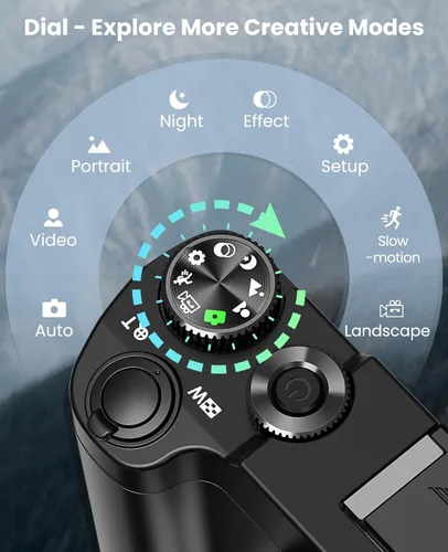 Miniatura 6 de Cámara Digital 4K para Fotografía con Enfoque Automático, Cámara de Vlogging de Doble Lente de 64MP para Video Anti-Vibración, Cámaras de Viaje