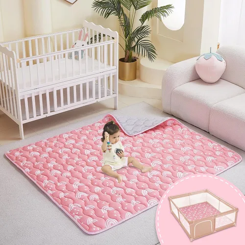 Miniatura 20 de Viviland Alfombrillas para bebé, 50 x 50 pulgadas, tapete acolchado grueso para bebés y niños pequeños, antideslizante y lavable a máquina, números