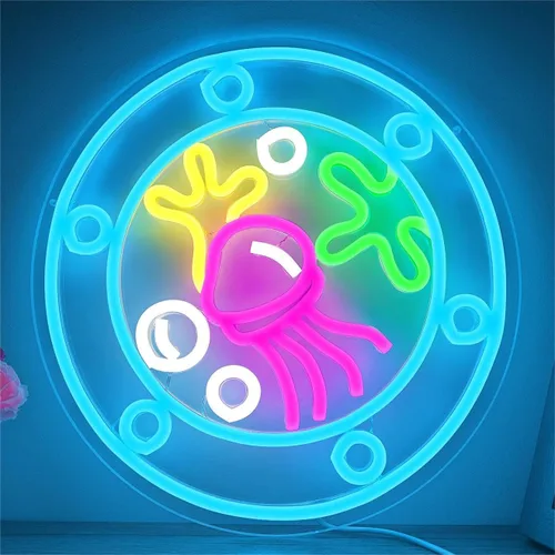 Miniatura 8 de Letrero de neón OVNI para decoración de pared, diseño de nave espacial de extraterrestre, montaña, letrero de neón regulable con luna LED, letrero