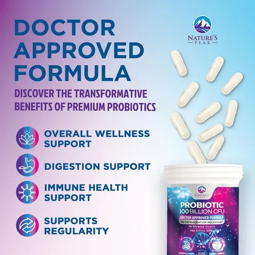Miniatura 5 de Probióticos premium – 100 mil millones de UFC por cápsula – 16 cepas + prebióticos – el mejor suplemento de salud intestinal para mujeres y hombres