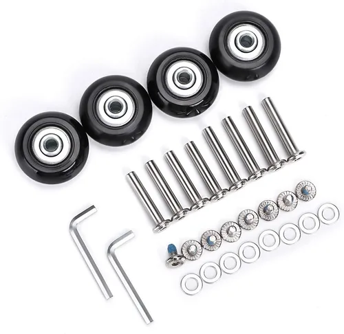 OwnMy Ruedas de repuesto para maleta de equipaje de 1.575 in x 0.709 in, kit de reparación de rodamientos de ruedas giratorias de goma, un juego de 4