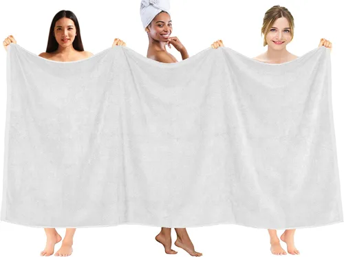 Miniatura 215 de DAN RIVER Paquete de 2 sábanas de baño de 35x70 pulgadas, sábanas de baño jumbo acanaladas para adultos, toallas grandes gruesas y absorbentes