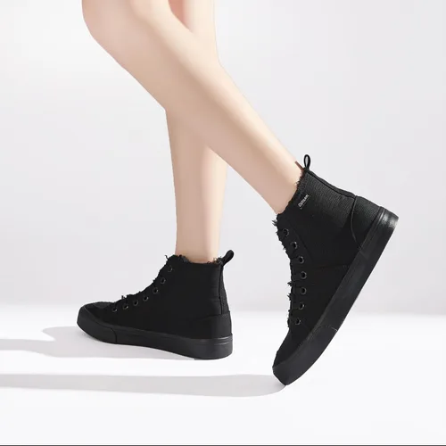 Miniatura 7 de Obtaom Zapatos de lona de alta calidad para mujer/hombre para jugar a media pantorrilla, zapatillas de deporte de moda casuales con cordones de alta