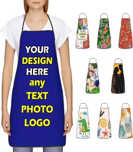 Miniatura 36 de Delantales impermeables personalizados para diseñar tu propia foto logotipo texto para cocinar hornear 28.3 x 20.4 pulgadas