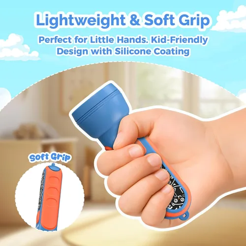 Miniatura 7 de ETENWOLF L1 Linterna recargable para niños, linterna LED con divertidas pegatinas DIY, 6 modos de luz, brillo ajustable, batería de 1500mAh