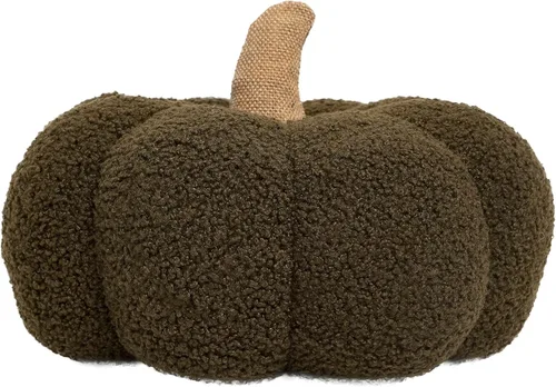 Pearhead Almohada de calabaza sherpa, moderna para el hogar de otoño, Acción de Gracias y Halloween, decoración de vacaciones, calabaza de felpa, 9