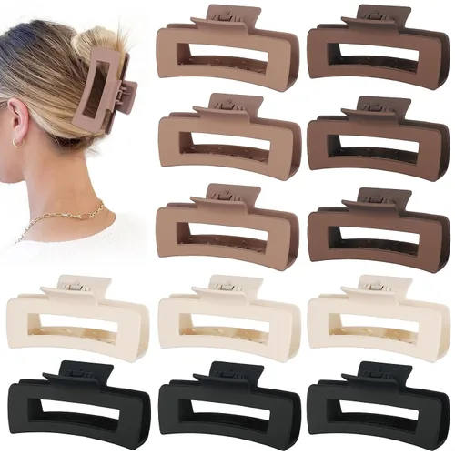 Miniatura 20 de Sisiaipu Accesorios para el cabello grandes de 4.1 pulgadas, 12 pinzas cuadradas grandes para cabello grueso, clips a granel jumbo para mujeres