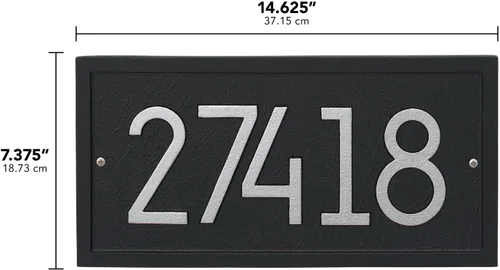 Miniatura 4 de KeepRepel - Placa de dirección personalizada de metal fundido, el rectángulo moderno. Muestra tu dirección. Letrero de número de casa personalizado