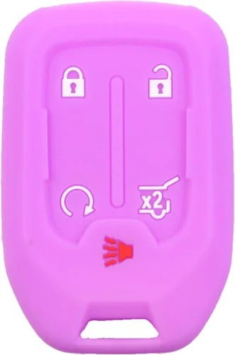 Miniatura 4 de 2 piezas de silicona 5 botones Smart Key Fob Cover Remote Keyless Entry Bag Compatible con GMC Acadia Terrain Yukon Chevrolet Suburban Tahoe HYQ1AA