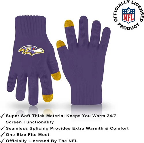 Miniatura 3 de Ultra Game Adults NFL Official Super Soft Winter Beanie Knit Hat With Warm Touch Screen Gloves Color del equipo 2