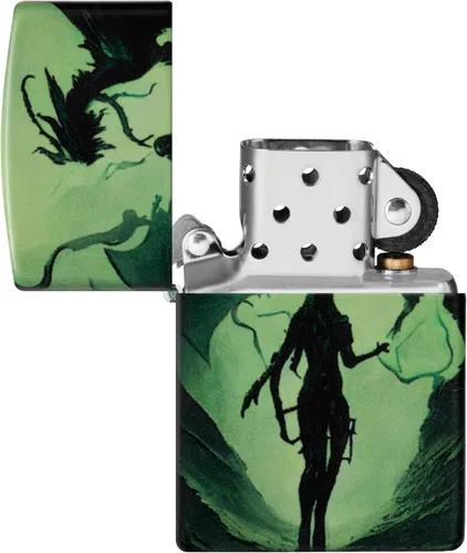 Miniatura 4 de Zippo Encendedor de bolsillo con diseño de dragón brillante, 540 colores que brillan en la oscuridad