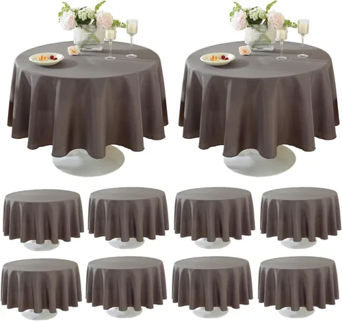Miniatura 61 de Paquete de 5 Manteles Cuadrados 60 x 60 Pulgadas de Carbón, Mantel de Poliéster Lavable para Uso en Hogar, Fiesta, Boda o Restaurante.