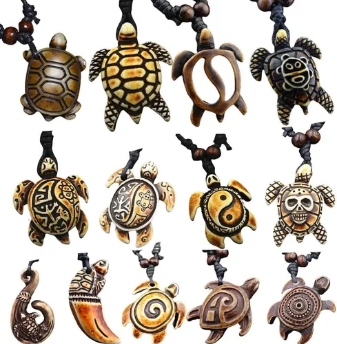 Miniatura 6 de Collar con colgante de tortuga marina hawaiana para mujeres y hombres, collar de surfista con cordón ajustable, Resina Resina Cuerda, no conocido