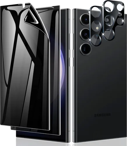 Miniatura 12 de LYWHL [Paquete de 2+2] Protector de pantalla para Samsung Galaxy S22 Ultra [Compatible con identificación por huella dactilar] Protección antiluz