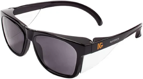 Miniatura 2 de Kleenguard Maverick - Lentes de seguridad con protectores laterales integrados (2 pares) (49311 lente antiniebla humo con marco negro)