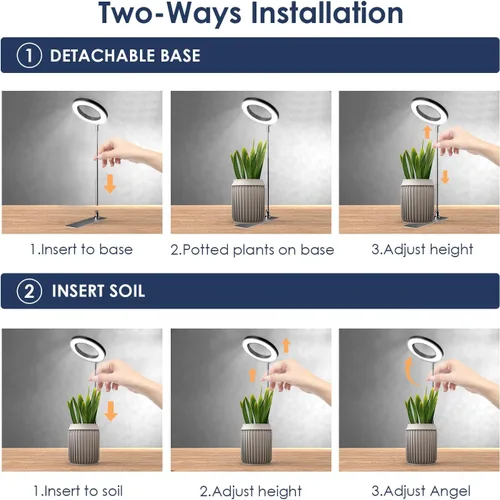 Miniatura 6 de IMVSINCERE Halo - Luz de cultivo para plantas de interior, 72 LED, altura ajustable (6.5-25 pulgadas), lámpara de cultivo LED de espectro completo