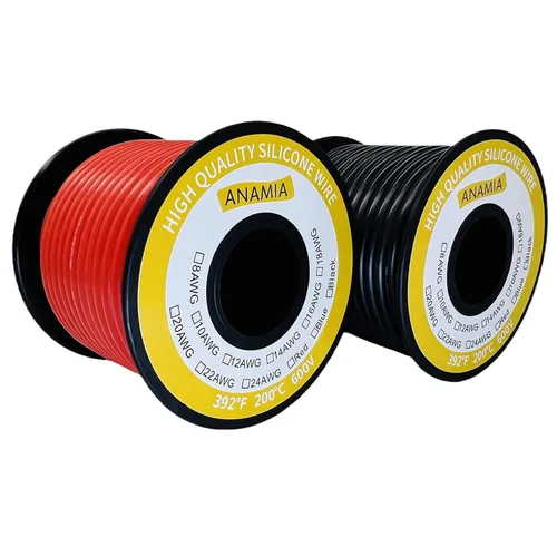 Miniatura 22 de ANAMIA - Alambre de silicona flexible de calibre 6, 6 AWG, conductor de cobre estañado de 3200 * 0.08mm, trenzado de alta temperatura para batería