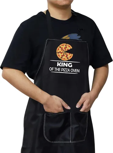 Miniatura 5 de BWKTOP - Delantal de chef de pizza con bolsillo para chef y papá