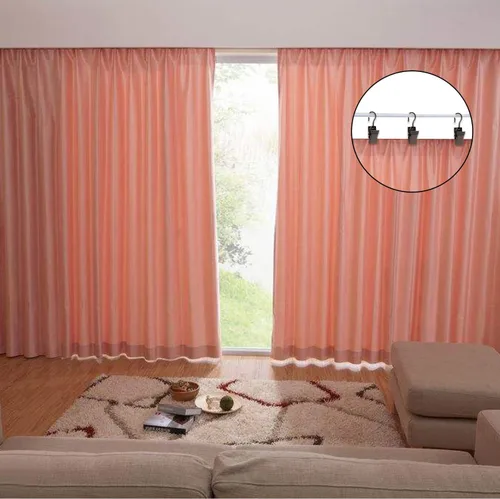 Miniatura 5 de Alambre blanco para cortina de 19.7 ft para decoración de pared, kit para colgar cuadros con 10 clips de cortina, 10 pares de ojos de tornillo